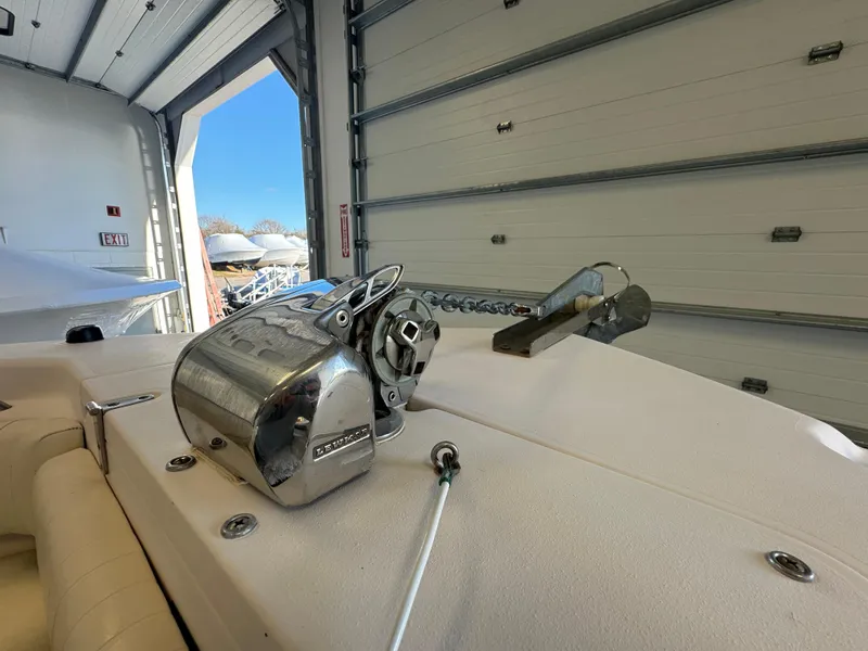 Slide: The Image of 2010 Grady-White 257 Advance boat anchor system in a garage setting. - 47