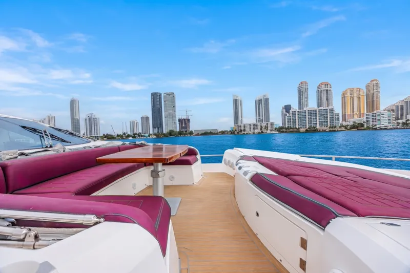Slide: The Image of Luxury Sunseeker Predator 84 yacht with city skyline view, 2013 model. - 23
