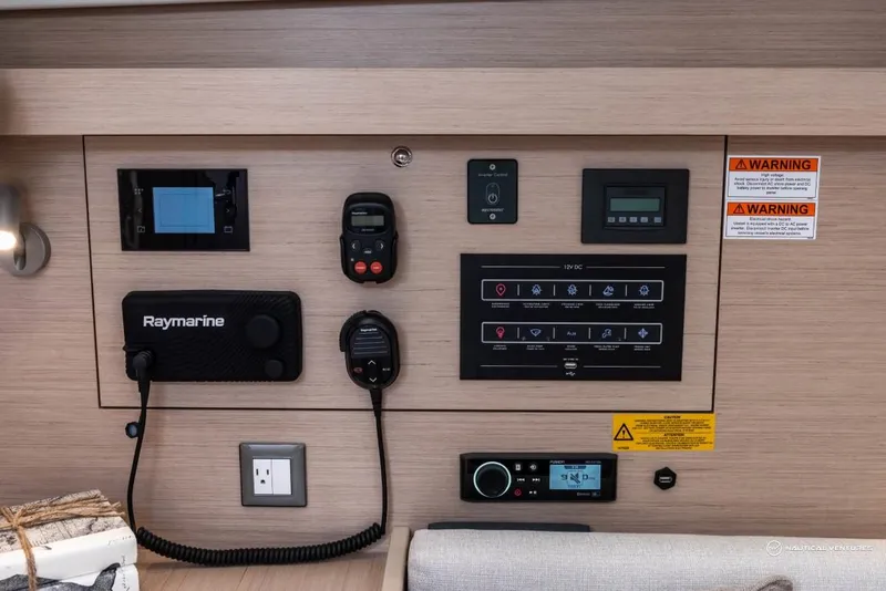 Slide: The Image of Control panel of 2024 Beneteau Oceanis 40.1 sailboat with Raymarine electronics. - 46