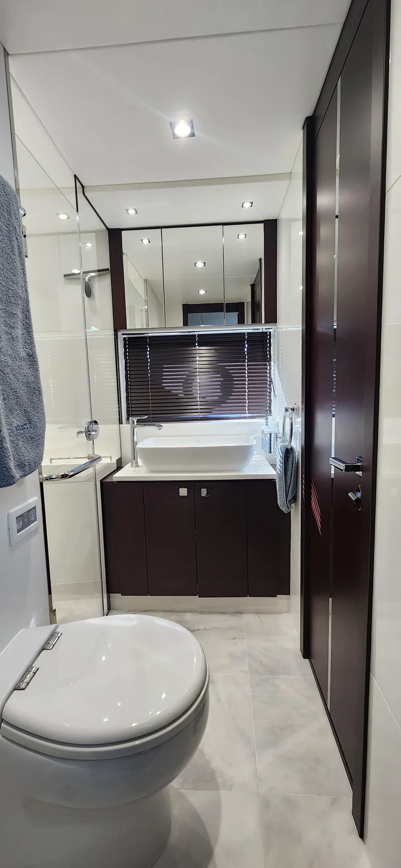 Slide: The Image of Modern bathroom in 2020 Sunseeker Predator 74 XPS yacht. - 22
