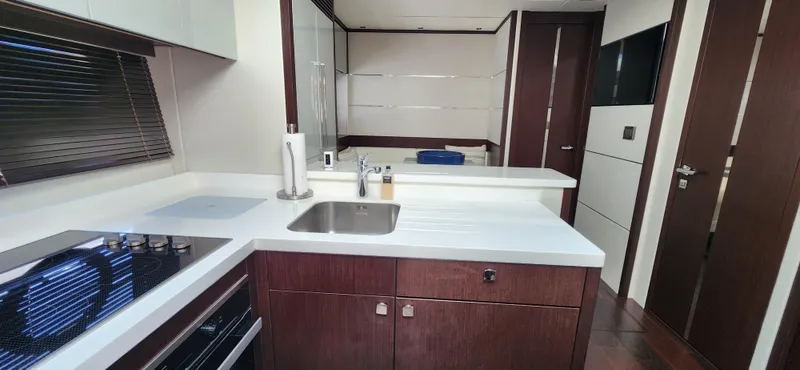 Slide: The Image of Modern kitchen interior of 2020 Sunseeker Predator 74 XPS yacht. - 49