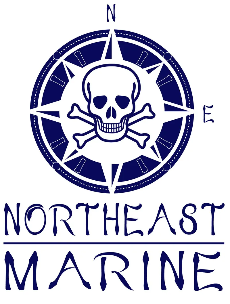 Slide: The Image of Northeast Marine logo with skull and crossbones over compass design. - 12