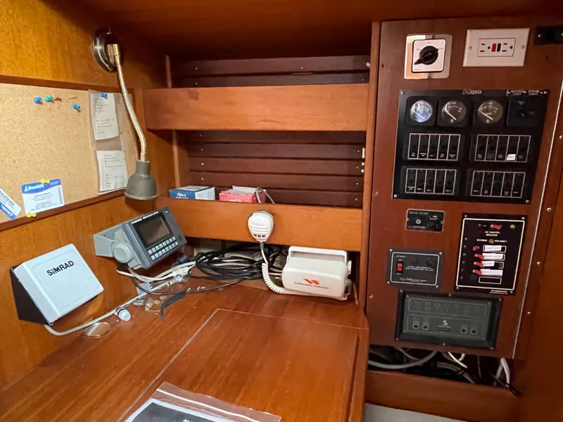 Slide: The Image of Navigation and control panel of a 1983 Najad 371 American CC sailboat. - 26