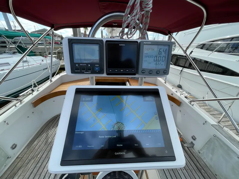 Slide: The Image of Cockpit navigation system of a 1983 Najad 371 American CC sailboat. - 8