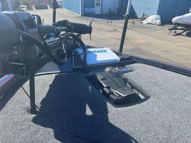 Slide: The Image of 2023 Ranger Z521R Cup Anniversary boat deck with fishing equipment. - 3