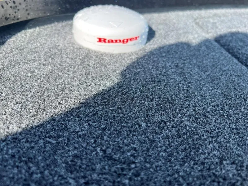 Slide: The Image of 2023 Ranger Z520R Ranger Cup Equipped boat deck with Ranger logo. - 26