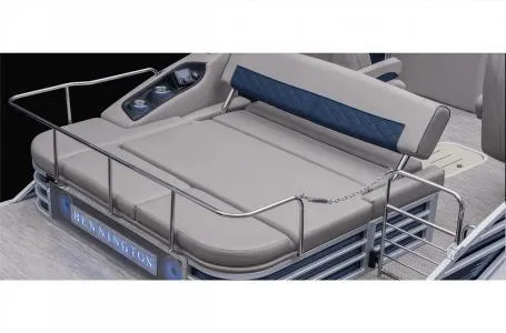 Slide: The Image of 2023 Bennington 23 LXSB boat with luxurious seating and modern design. - 17