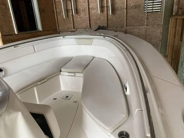 Slide: The Image of 2016 Robalo R300 Center Console boat interior in storage. - 21