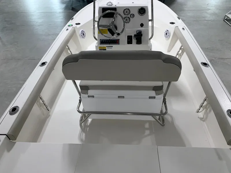 Slide: The Image of 2024 Key West 188 Bay Reef boat interior with console and seating. - 3