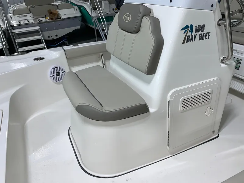 Slide: The Image of 2024 Key West 188 Bay Reef boat seat and console. - 7