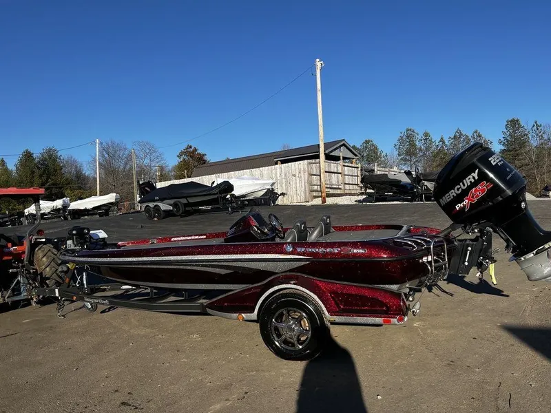 Slide: The Image of 2018 Ranger Z519C bass boat with Mercury Pro XS engine in a boatyard. - 4