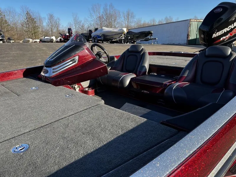 Slide: The Image of 2018 Ranger Z519C bass boat with dual seats and Mercury Pro XS engine. - 6