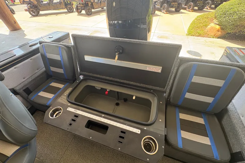 Slide: The Image of 2023 Ranger VX1788 WT boat interior with seating and storage compartment. - 28