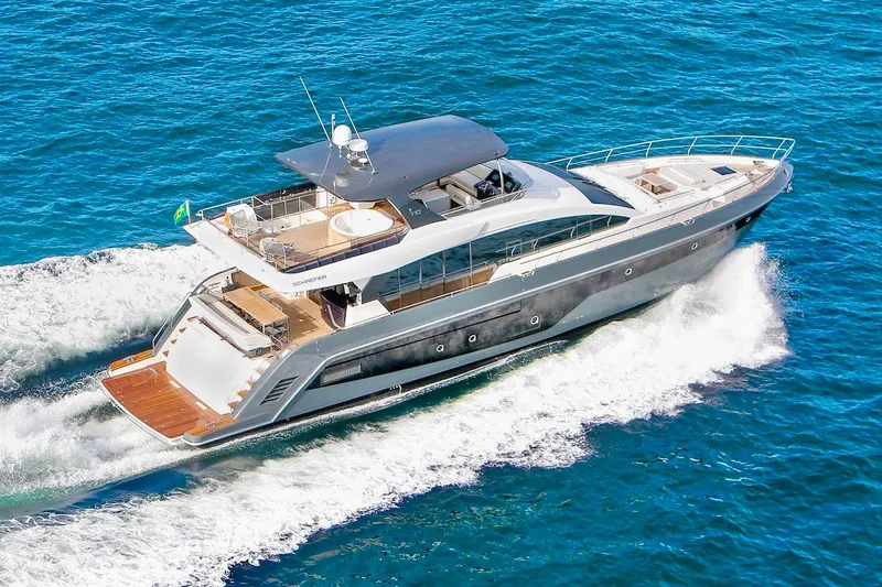 The Image of Luxury Schaefer 770 yacht cruising on the ocean, 2025 model. - 0