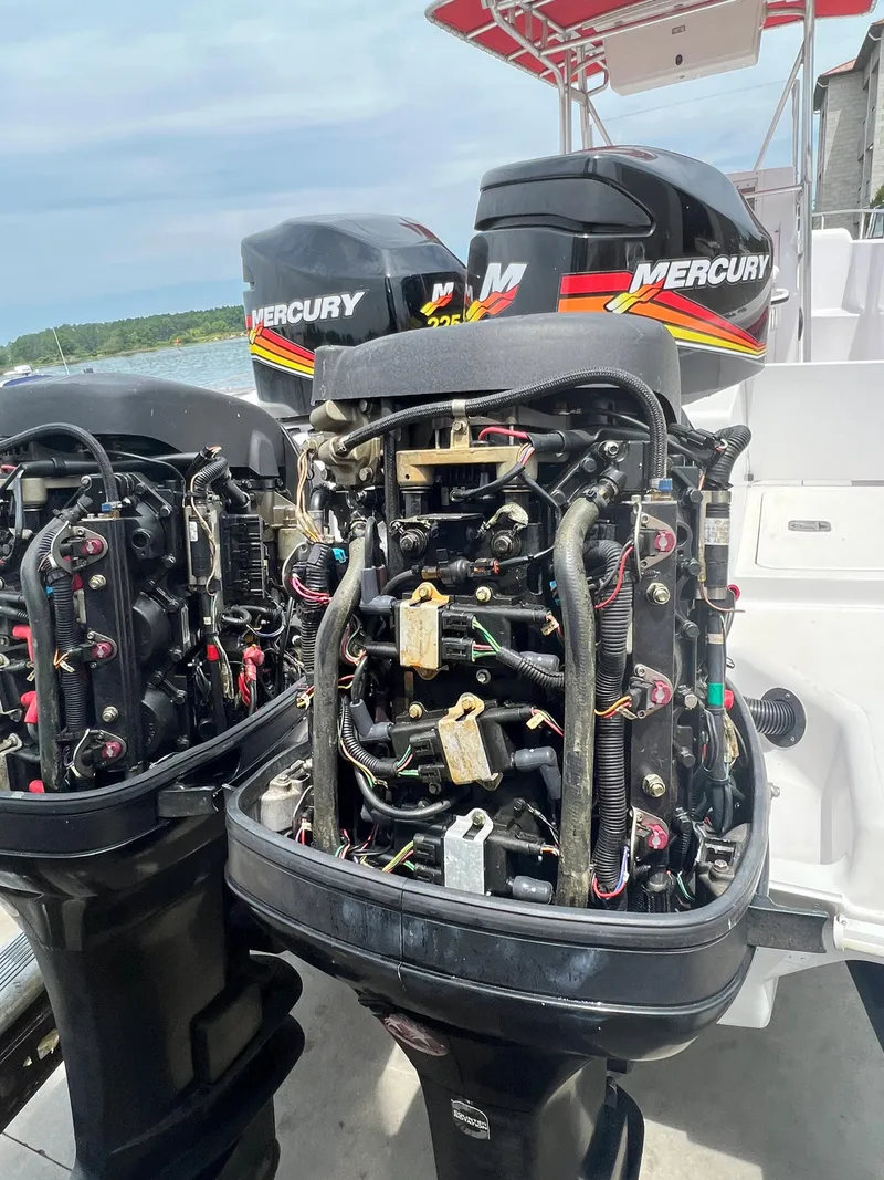 Slide: The Image of 2002 Donzi 29 ZF Cuddy with Mercury outboard engines, detailed view. - 13
