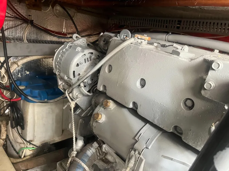 Slide: The Image of Engine compartment of a 2002 Jersey 36 Express boat. - 40