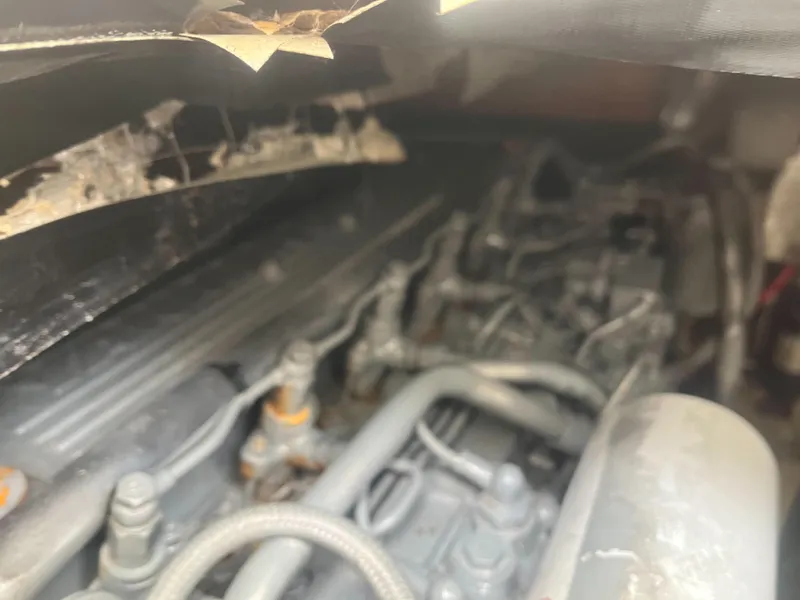 Slide: The Image of Close-up of 2002 Jersey 36 Express engine components. - 46