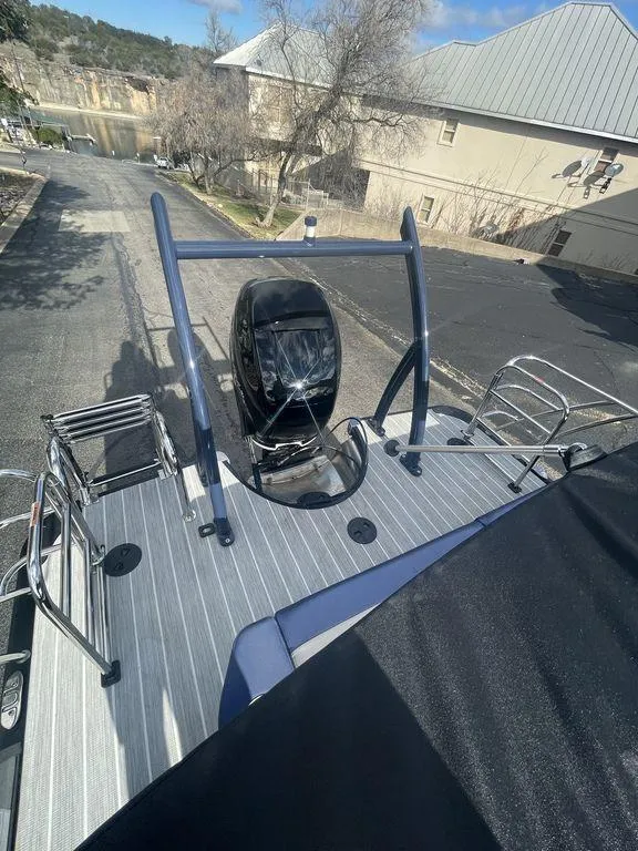 Slide: The Image of 2023 Berkshire 25UL STS 3.0 pontoon boat with sleek design and modern features. - 11