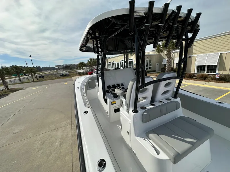 Slide: The Image of 2026 Cape Horn 32 XS boat with sleek design and modern seating. - 18