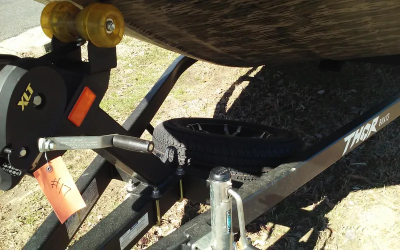 Slide: The Image of 2023 Thor Lake Hammer Elite boat trailer with winch and spare tire. - 5