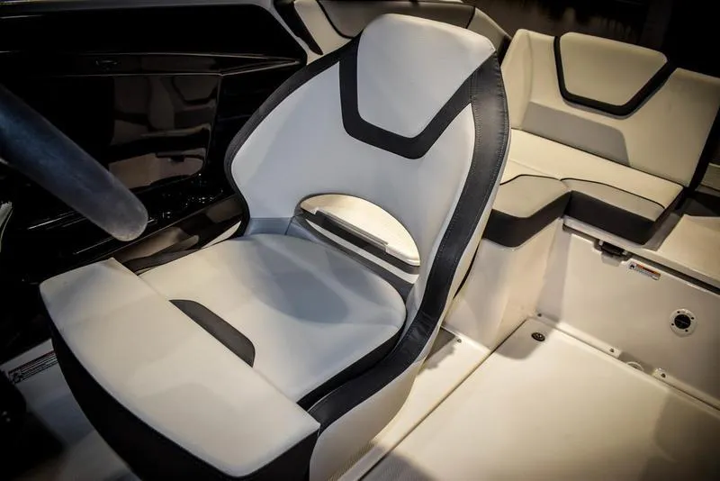Slide: The Image of 2023 Yamaha Boats AR220 interior seating with modern design and comfortable upholstery. - 23