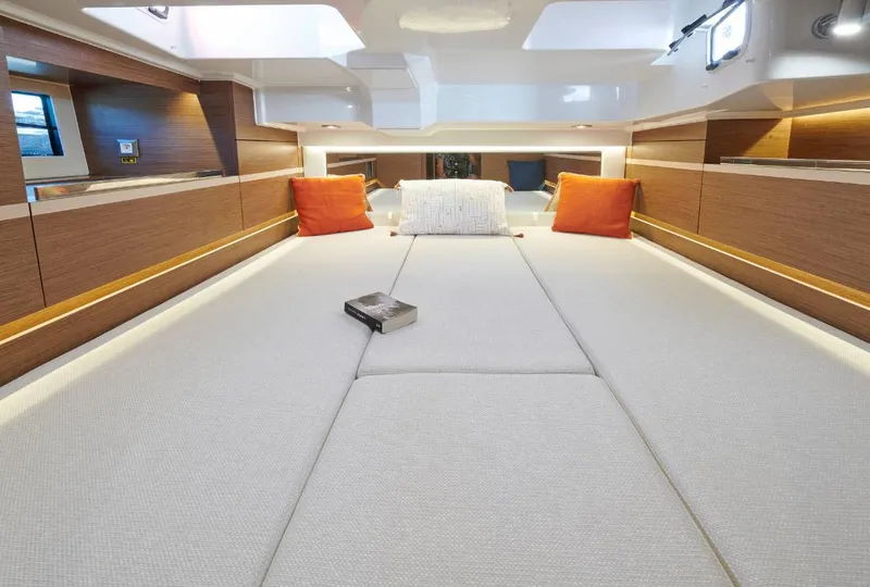 Slide: The Image of Luxurious cabin interior of 2024 Jeanneau Leader 10.5 Walk Around yacht. - 5