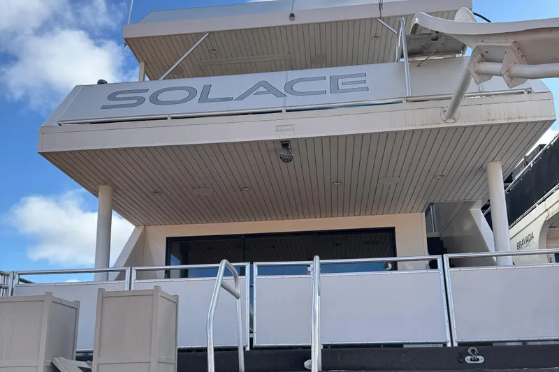 Slide: The Image of Adonia Solace Trip #10 yacht, 2021 model, featuring sleek design and modern architecture. - 30