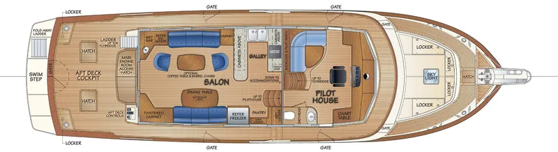 Slide: The Image of Main Deck - Salon Option 2 & Pilothouse w/Dayhead - 52