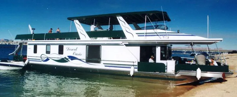 Slide: The Image of Houseboat on water, Stardust Cruisers Desert Oasis Week #30, 2001 model. - 5