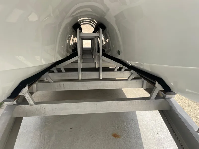 Slide: The Image of Freeman 37 boat hull on trailer, 2019 model. - 7