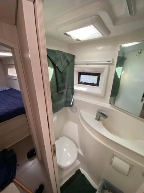 Slide: The Image of Leopard 48 yacht bathroom, modern design, compact layout, adjacent bedroom, 2016 model. - 23