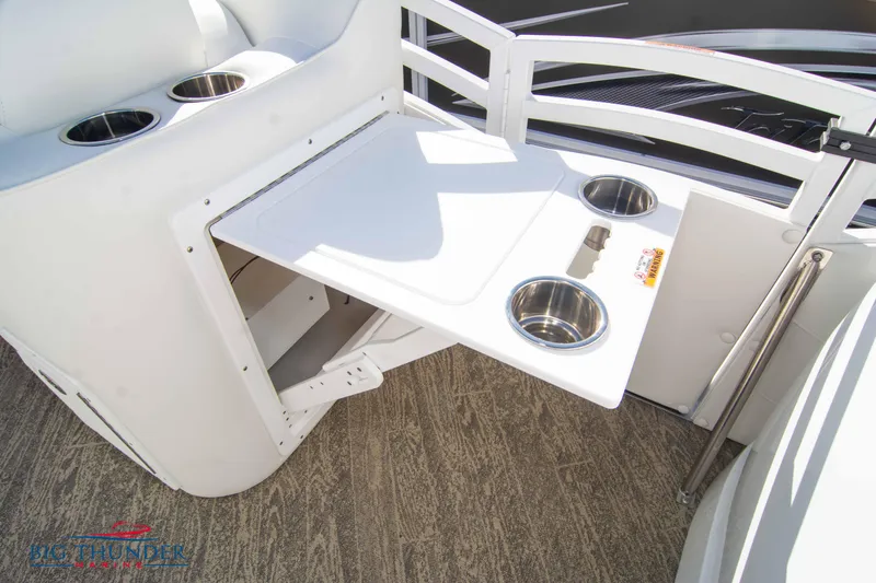 Slide: The Image of Foldable table with cup holders on JC NEPTOON 27 TT SPORT boat, 2022 model. - 20