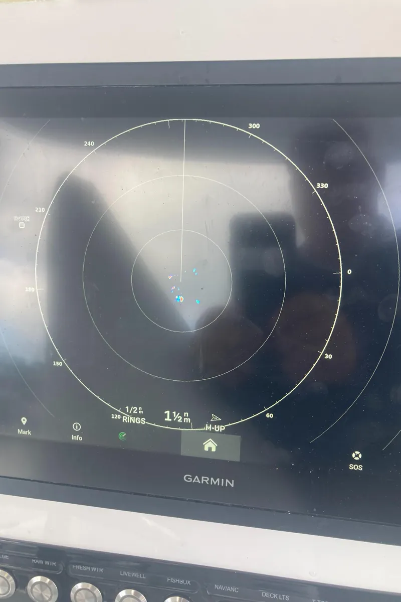 Slide: The Image of Garmin radar display on 2020 Regulator 23 Forward Seating boat. - 11