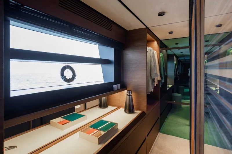 Slide: The Image of Interior of 2025 Evo Yachts V8, featuring modern design and ocean view. - 35
