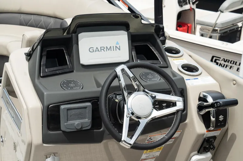 Slide: The Image of 2023 Silver Wave 2410 SW3 CLS boat dashboard with Garmin navigation system. - 15