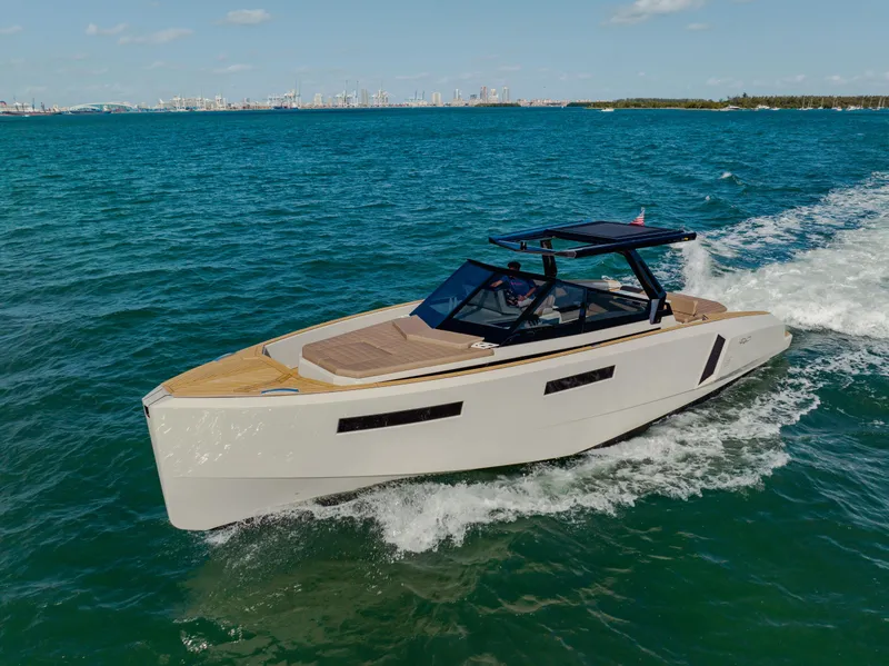 Slide: The Image of 2024 Evo Yachts R4 WA cruising on open water. - 37