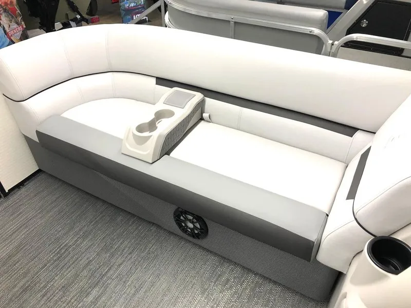 Slide: The Image of 2023 Sweetwater 2086 C pontoon boat seating with cup holders and speaker - 14