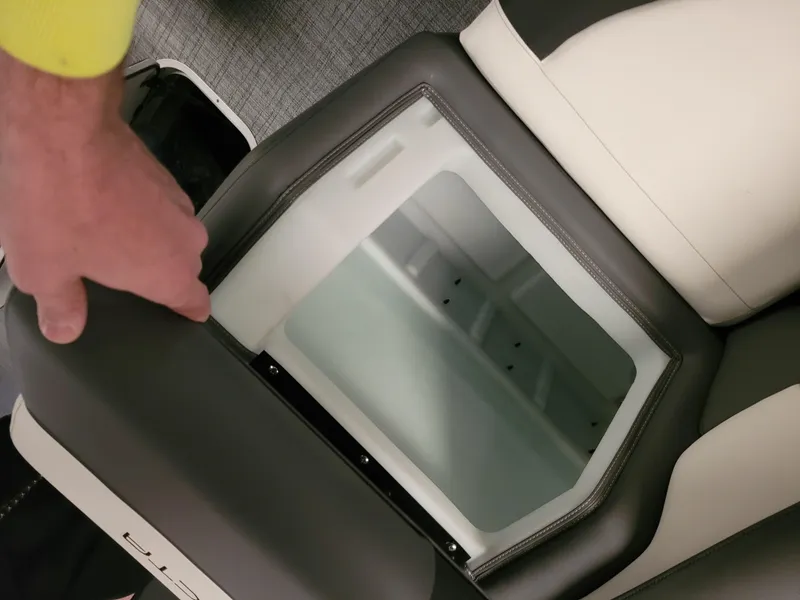 Slide: The Image of Interior storage compartment of 2023 Trifecta 24' SB2 ARCH SS 3 Plus boat. - 7