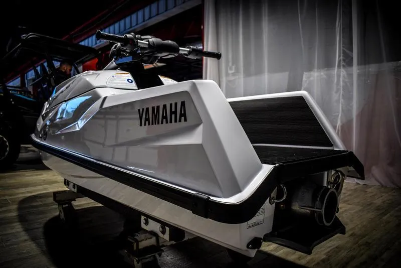 Slide: The Image of 2022 Yamaha WaveRunner SuperJet in showroom, rear view. - 5