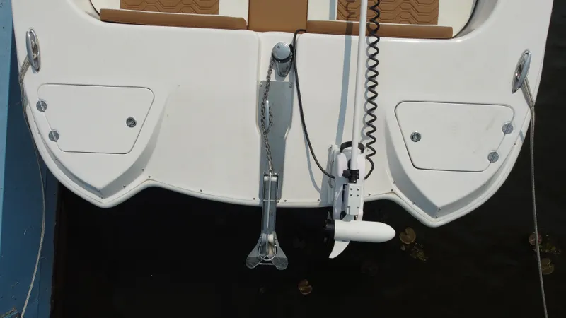 Slide: The Image of 2023 Twin Vee 340 GFX boat stern with anchor and motor. - 36