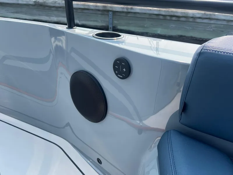 Slide: The Image of Interior of 2022 BRABUS Shadow 500 Cabin with speaker and control panel. - 22