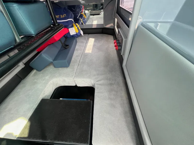 Slide: The Image of 2022 BRABUS Shadow 500 Cabin interior with seating and storage compartments. - 23