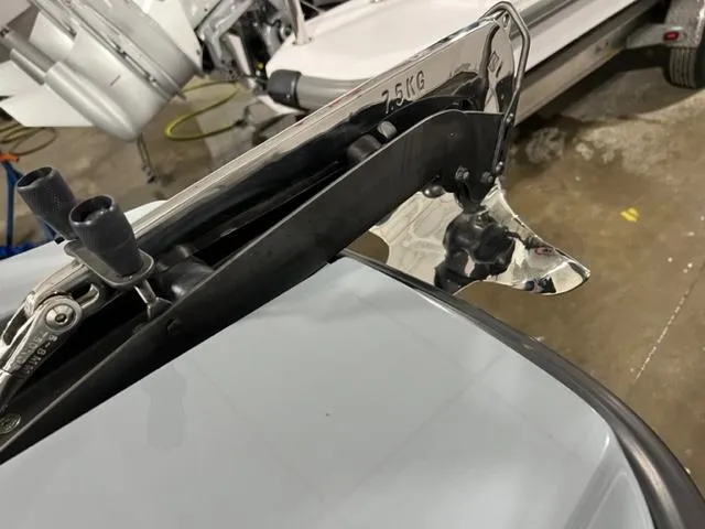 Slide: The Image of 2022 BRABUS Shadow 500 Cabin boat detail, featuring a chrome anchor mechanism. - 37