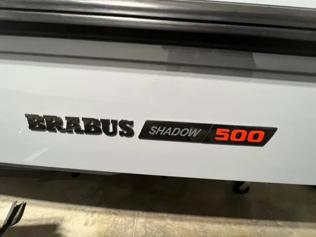 Slide: The Image of 2022 BRABUS Shadow 500 Cabin logo on boat exterior. - 44