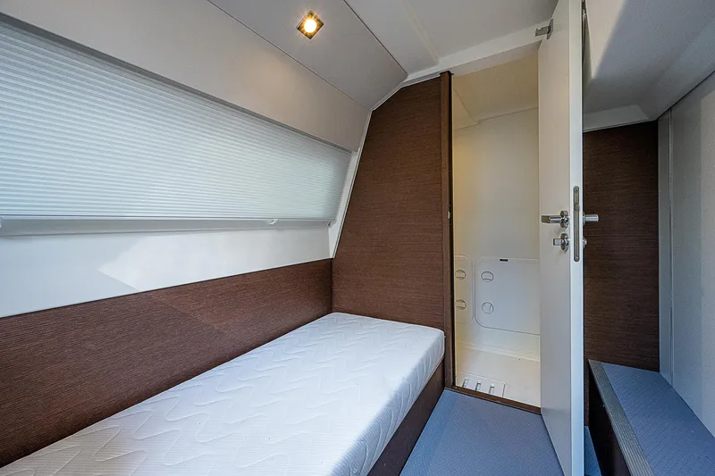 Slide: The Image of 2022 Prestige 520 Fly cabin interior with single bed and ensuite bathroom. - 35
