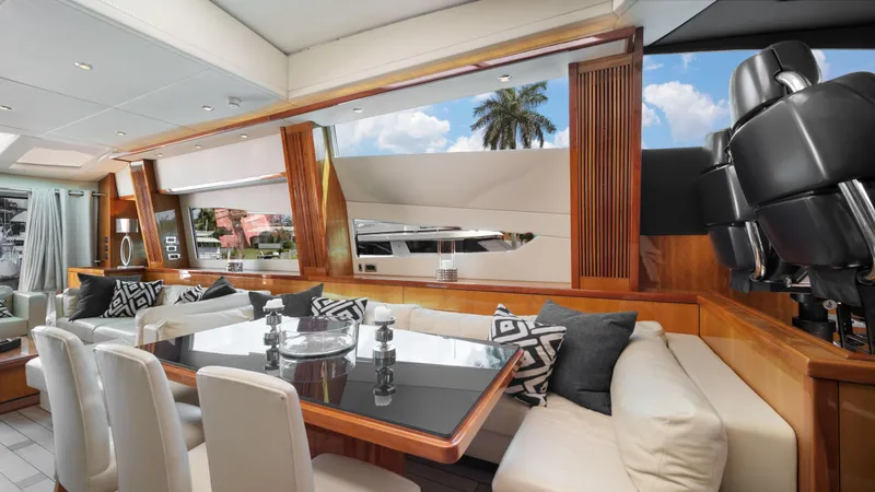 Slide: The Image of Luxurious interior of 2007 Sunseeker Predator 108 yacht with elegant dining area. - 24