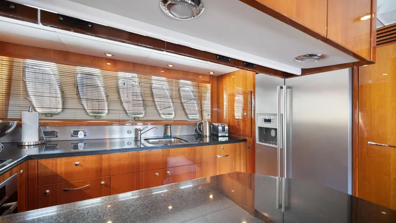 Slide: The Image of Luxurious kitchen interior of 2007 Sunseeker Predator 108 yacht with modern appliances. - 35