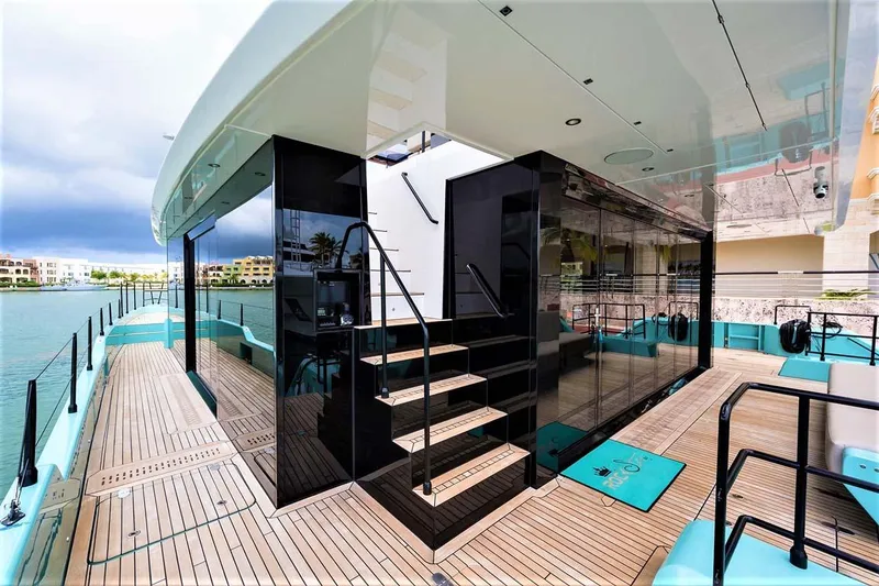 Slide: The Image of Luxurious 2018 Sunreef 68 Supreme yacht with sleek design and spacious deck area. - 20