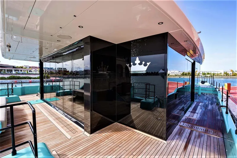 Slide: The Image of Luxurious 2018 Sunreef 68 Supreme yacht with sleek design and spacious deck. - 22