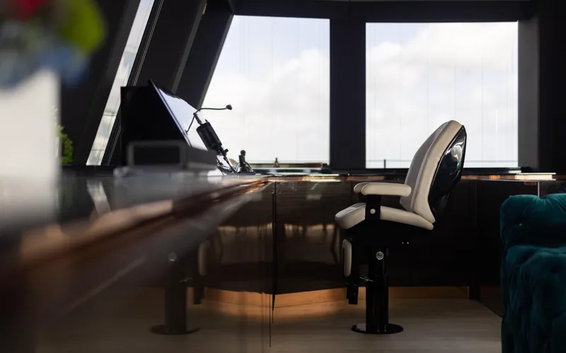 Slide: The Image of Luxurious interior of 2018 Sunreef 68 Supreme yacht with modern helm station. - 23